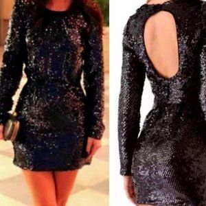 Rachel Zoe Ladies Black Sequin Dress